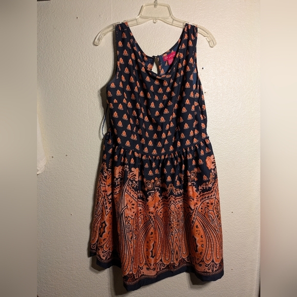 ultra Pink Navy and Orange Sleeveless Dress Size Xl Pre-owned - Picture 1 of 7